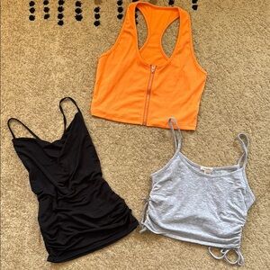 NWOT Stylish Women's Orange, Black, and Gray Going out Tops
